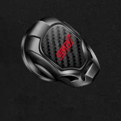 新品　亜鉛合金+炭素繊維製 エンジンスターターカバー エンジンプッシュリング 3D 車用スタートボタンリング スイッチカバー 機械設計エンジンボタンカバー スバルに適し車のスタートストップボタンスイッチ装飾カバー STI 直径30mm カバー エンジンプッシュ