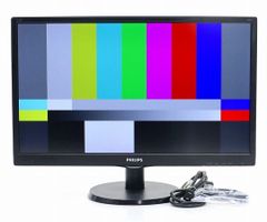 PHILIPS 243V5Q 23.6インチ非光沢MVAパネル フルHD 1920x1080ドット HDMI/DVI-D/アナログRGB入力 画面四辺に赤みあり 中古