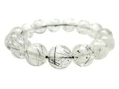 「1点もの 画像現品販売」 ブラックルチルクォーツ 14mm ブレスレット パワーストーン 天然石(17.9cm)