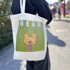 BAER🐻 オリジナル オーガニック コットン トートバッグ エコバッグ A4 キャンバス