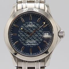 デッドストック級 稼働 美品 オメガ シーマスター ジャックマイヨール ネイビー文字盤 AT/自動巻 メンズ腕時計 8145610 6APT ABC16183 KTU
