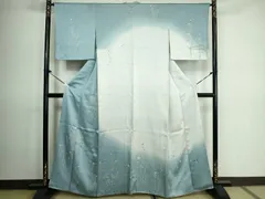 平和屋着物■訪問着　駒刺繍　枝花文　暈し染め　金糸　正絹　逸品　DAAT0052ob
