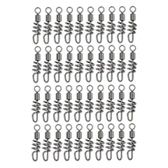 Morisho コーク スクリュー ロック 式 ラセン サルカン ローリング スイベル 回転 スナップ ステンレス エギ 石鯛 釣り 40個 セット 8号