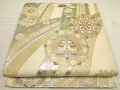 平和屋着物▼六通柄袋帯　花鳥唐草文　金糸　正絹　逸品　AAAZ4316wj