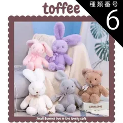 種類6：たろ  カフェからやってきたうさぎのぬいぐるみアニマル ふわふわ ウサギミニョンドゥモンド トフィー 即納 ファーストトイ 贈り物 ギフト
