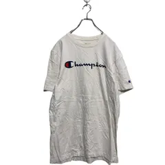 Champion 半袖 プリントTシャツ L ホワイト チャンピオン クルーネック 袖ロゴ 古着卸 アメリカ仕入 a603-5601