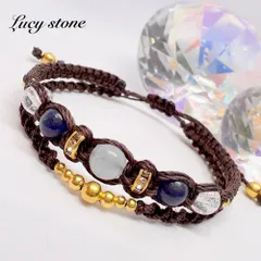 天然石 パワーストーン ブレスレット アンクレット マクラメ アクアマリン ソーダライト 水晶 結婚運 子宝 学業 受験 合格祈願