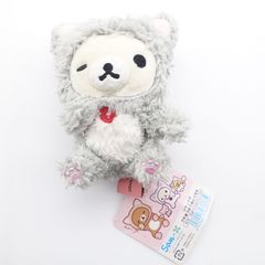 코리락쿠마 쁘띠 모아 봉제인형 한가로이 고양이 테마 리락쿠마 태그 첨부 중고 산엑스 San-x 사이즈:약 110×80×60 mm