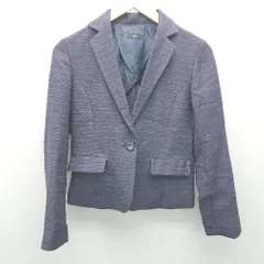 ◇ a.v.v ボーダー シングル オフィス 長袖 テーラードジャケット サイズS ネイビー レディース E  【1308160033630】