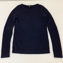 UNIQLO ユニクロ　コットンカシミヤリブセーター　長袖　サイズＭ　ネイビー