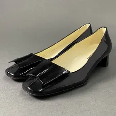 4c3 JIL SANDER ジルサンダー パテントレザー パンプス 35 ブラック シューズ エナメル イタリア製のサムネイル