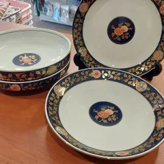 〇　有田焼 　古伊万里金彩 　 清乃窯　 清右エ門作　二種　大皿2枚　大鉢2枚