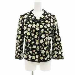 モスキーノ MOSCHINO 美品 ジャケット オープンカラー カジュアル 花がら 総柄 黒 ブラック /JS ■ECのサムネイル