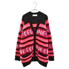 CELINE (セリーヌ) 23SS ロゴスキージャ カードウール カーディガン ピンク/ブラック 2AC91579Sのサムネイル