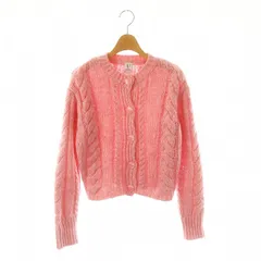 ユーバイスピックアンドスパン U by SPICK&SPAN コンパクトケーブルカーディガン ニット 長袖 フロントボタン F ピンク /YQ ■OS