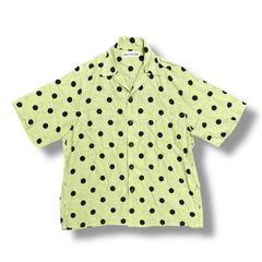 参考上代29700円 WACKO MARIA 24SS HAWAIIAN SHIRT S/S ( TYPE-3 ) ドット ハワイアンシャツ 半袖シャツ オープンカラー 開襟 ワコマリア ミント L 89862A7