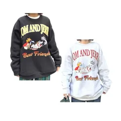 TOM&JERRY トムとジェリー レディース 裏起毛トレーナー 厚手 長袖 春 秋 大きめ ゆったり かわいい おしゃれ ドルマン