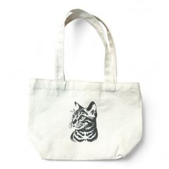 トラ猫の刺繍トートバッグ（小）