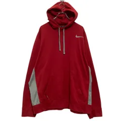 NIKE ロゴジャージ パーカー XL レッド グレー ナイキ スポーツ プルオーバー ビッグサイズ 古着卸 アメリカ仕入 a701-6713