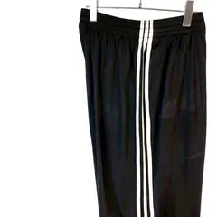 アディダスAdidasトラックパンツサイドラインジャージ刺繍スリーストライプ3本線ブラック黒ホワイト白ストリートスポーツミックスゆるダボルーズシルエットワイドシルエットvintageヴィンテージ50630