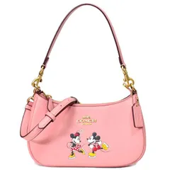 コーチ バッグ COACH ぺブルレザー ディズニー コラボ ミッキー ミニー テリ 2way クロスボディ 斜め掛け ショルダー ハンド バッグ ライトブラッシュマルチ CM858
