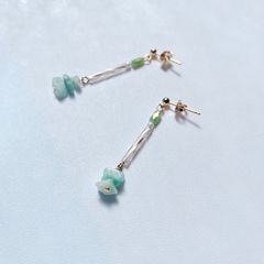 《ピアスorイヤリング》-天然石-アマゾナイトのイヤーアクセサリー