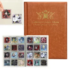 ビックリマンチョコ・シールウエハース等ファイル 手帳型 大容量 最大480枚 保管 コレクション 鑑賞用 傷防止 レザー調 スリーブ可 48mm/52mm対応 (ブラウン) [ブラウン]