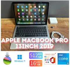 「超美品新品バッテリー」Apple MacBook PRO Retina 13inch 2019/CPUi5 2.4GHZ/16GB/SSD512GB/Windows11/office2021/CJ174