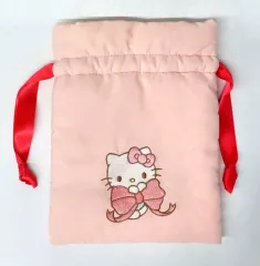 【中古】バッグ ハローキティ(ピンク/リボン) 巾着ポーチ 「サンリオキャラクターズ」