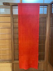 【縮緬】【古布】【はぎれ】（長さ：約１８２㎝／幅：約２６㎝）