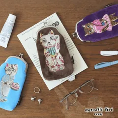 【Nathalie Lete】Long Purse Cat 51122｜ナタリー・レテ　ロングパース　猫刺繍｜4種類から選べる♪Maya/Gray cat/Blue eye/Black cat