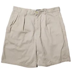 90's ポロラルフローレン 2タック コットン チノショーツ (34位) ベージュ ポロチノ ショートパンツ スクエアタグ 90年代 オールド 旧タグ アメリカ古着 USED ビンテージ ヴィンテージ
