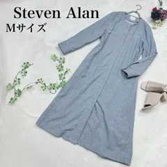 【美品】Steven Alan(スティーブンアラン） リネン混 ノーカラー スプリングコート 羽織 Mサイズ マキシ丈