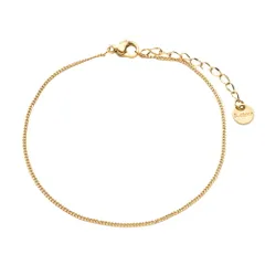 【E：ゴールド × ワンサイズ】[Cream dot. クリームドット公式] ブレスレット レディース ステンレス製 金属アレルギー つけっぱなし サージカルステンレス 5タイプ チェーン スキンジュエリー 極細 細い 大人のサムネイル