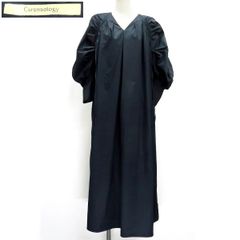 Curensology ドロストスリーブワンピース ロング丈 コットン ネイビー カレンソロジー◆送料込み◆質屋-10927
