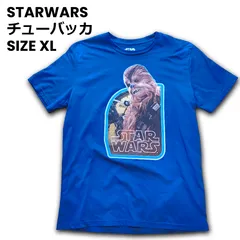 【SALE】【XL】STAR WARS スターウォーズ チューバッカ フォトプリント Tシャツ ブルー ボディ キャラクター 【古着】