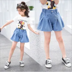 ショートパンツ デニム ストレッチ キュロット 130-160 韓国子供服