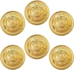 Hi_State_Clear ボタン ブレザー用ボタン スーツボタン オリジナル収納袋付き 金 ゴールド 6個((4)金 ゴールド 6個,  20ｍｍ)