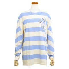ステラ マッカートニー Tシャツ ティーシャツ 6J0119 3SNP46 バニー エンブロイダリー ブレトン 現行 YOSHITOMO NARA コラボ ボーダー うさぎ ラビット 白 ホワイト 水色 STELLA McCARTNEY