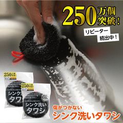 【2個入り】【1000円ポッキリ】250万個突破 リピーター続出中 シンク洗いタワシ 掃除 吸水性 万能 便利 コーナー 排水溝 綺麗 水だけ 洗剤なし ブラック 丸型 1000円 ポッキリ 買い回り料 ポイント消化   送料無料