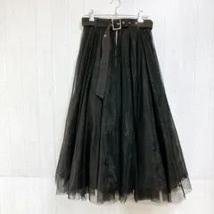 【最終価格！！】jouetie ジュエティ　ロングフレアチュールスカート　ブラック　M ボリューミー　黒　ベルト付き　ファスナー