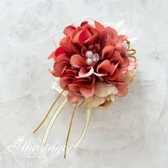 ハンドメイド コサージュ 薄紅色 淡赤色 リボン 卒業式・入学式・結婚式・成人式・ウェディング・セレモニーなどに…♡ブローチ 髪飾りとしても◎