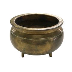 香炉　前香炉　3寸　真鍮製　脚付き丸型　仏具