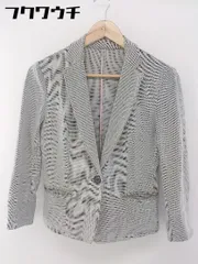 ◇ COMME CA ISM コムサイズム 1B 長袖 テーラード ジャケット サイズ L ホワイト ブラック レディース  【1106150017406】