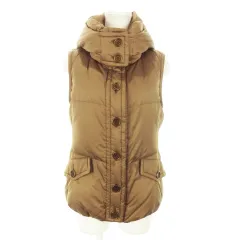 バーバリー ロンドン BURBERRY LONDON ダウンベスト フード 裏ノバチェック ロゴ 38 M 茶 ブラウン /AO20 ■GY18のサムネイル