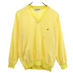 アーノルドパーマー レナウン Vネック ギンガムチェック柄 長袖 Tシャツ 黄色×白 Arnold Palmer メンズ 【中古】  【221015】 メール便可