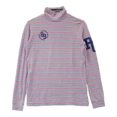サイズ：0 PEARLY GATES パーリーゲイツ  ハイネック 長袖Tシャツ ボーダー柄 パープル系 [240101348116]# ゴルフウェア レディース ストスト