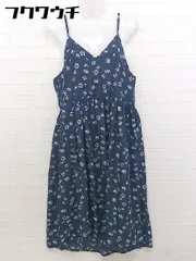 ◇ grove グローブ 花柄 ロング キャミソール ワンピース サイズM ネイビー系 レディース  【中古】 【1105310023707】のサムネイル