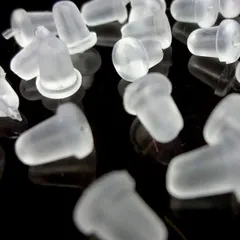 P-365 樹脂 ピアスキャッチ【6mm】20個入 10ペア シリコン ゴムキャッチ バックキャッチ 落ちない 外れにくい キャッチャー キャッチ 留め具 クリアー 透明 アクセサリー パーツ ハンドメイド 金属アレルギー対策