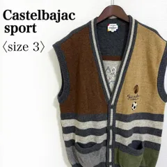 CASTELBAJAC SPORT ウールベスト 刺繍デザイン グレー系 メンズ3サイズ ジャンシャルルドカステルバジャック ゴルフ 古着のサムネイル